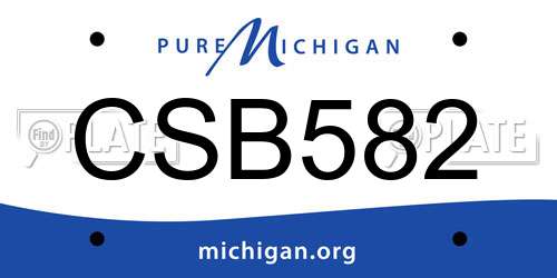 CSB582 Michigan License Plate