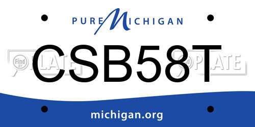 CSB58T Michigan License Plate