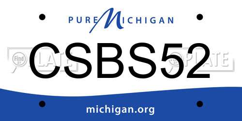 CSBS52 Michigan License Plate