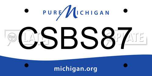CSBS87 Michigan License Plate