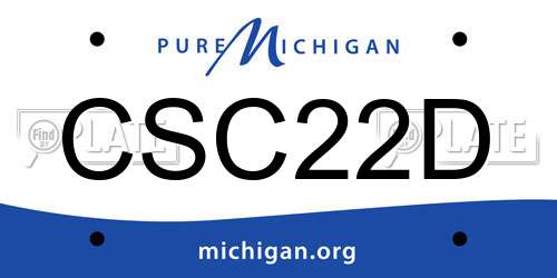 CSC22D Michigan License Plate