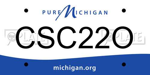CSC22O Michigan License Plate
