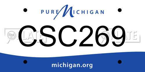 CSC269 Michigan License Plate
