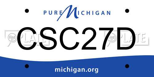 CSC27D Michigan License Plate