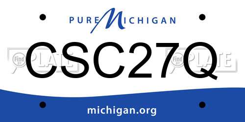 CSC27Q Michigan License Plate