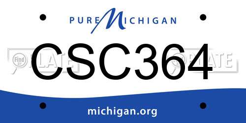 CSC364 Michigan License Plate