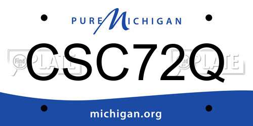 CSC72Q Michigan License Plate