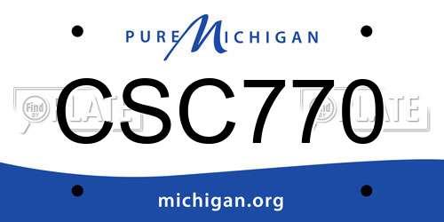 CSC770 Michigan License Plate