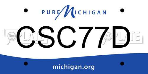 CSC77D Michigan License Plate