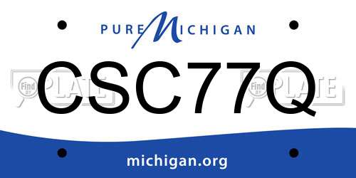 CSC77Q Michigan License Plate