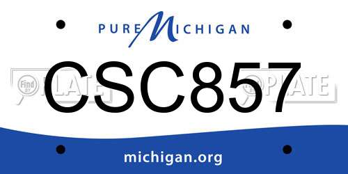 CSC857 Michigan License Plate