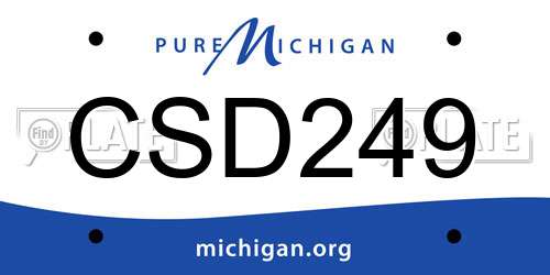 CSD249 Michigan License Plate