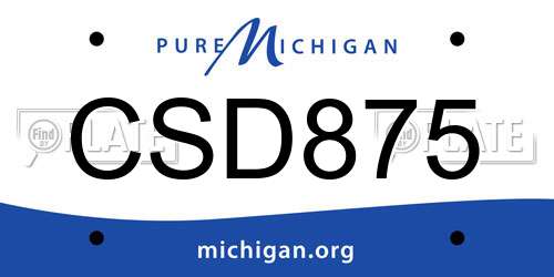 CSD875 Michigan License Plate