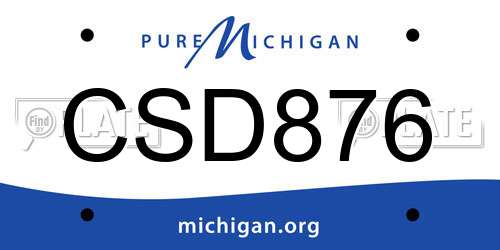 CSD876 Michigan License Plate