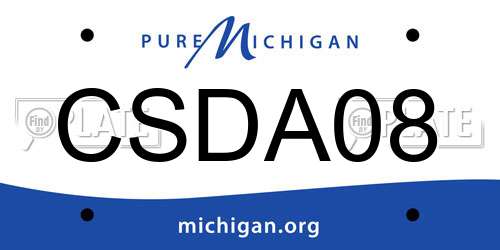 CSDA08 Michigan License Plate