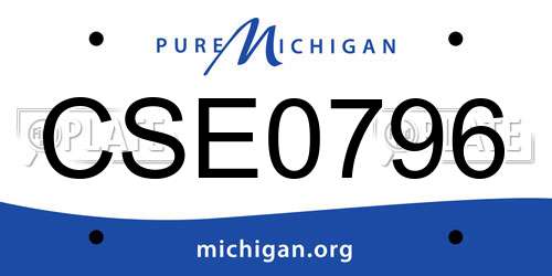 CSE0796 Michigan License Plate
