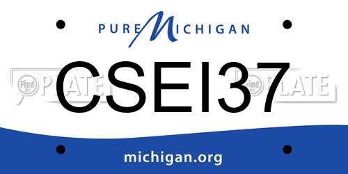 CSEI37 Michigan License Plate