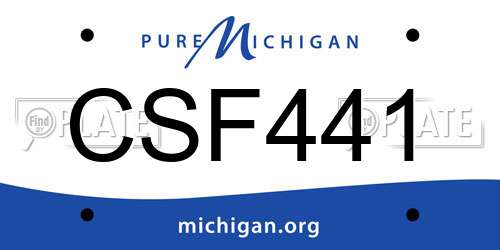 CSF441 Michigan License Plate