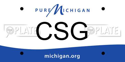 CSG Michigan License Plate