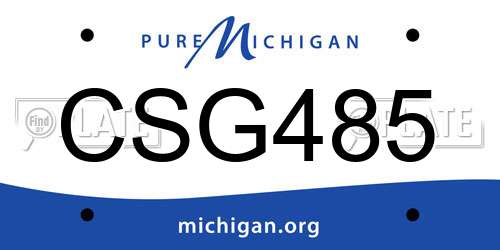 CSG485 Michigan License Plate