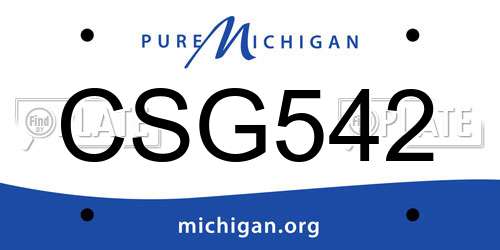 CSG542 Michigan License Plate