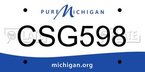 CSG598 Michigan License Plate