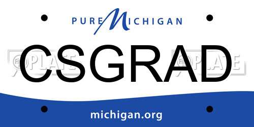 CSGRAD Michigan License Plate