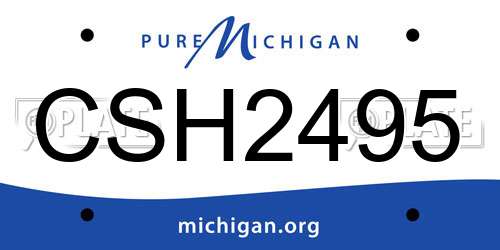 CSH2495 Michigan License Plate