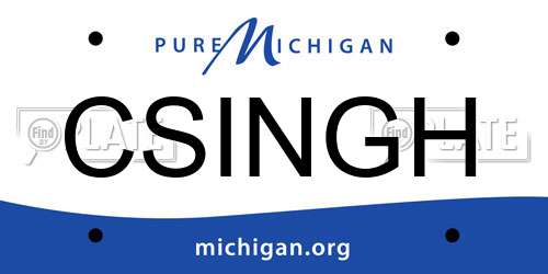 CSINGH Michigan License Plate