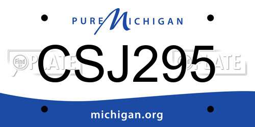 CSJ295 Michigan License Plate