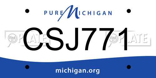 CSJ771 Michigan License Plate