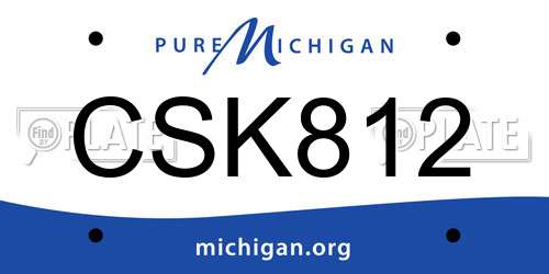 CSK812 Michigan License Plate