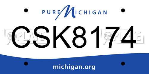 CSK8174 Michigan License Plate