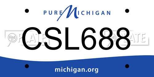 CSL688 Michigan License Plate