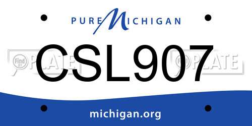 CSL907 Michigan License Plate