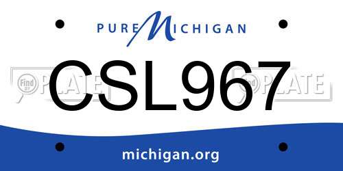 CSL967 Michigan License Plate