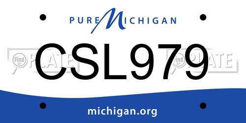 CSL979 Michigan License Plate