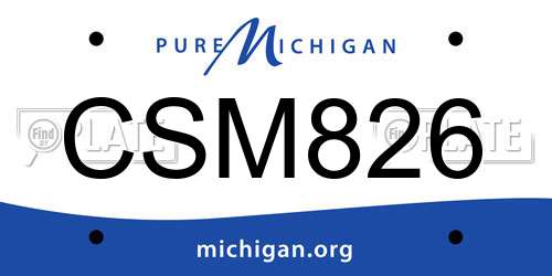 CSM826 Michigan License Plate