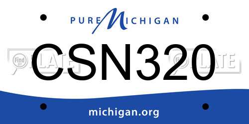 CSN320 Michigan License Plate