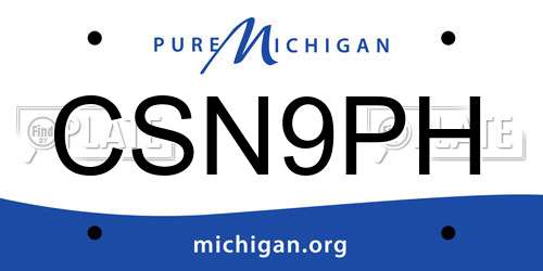 CSN9PH Michigan License Plate