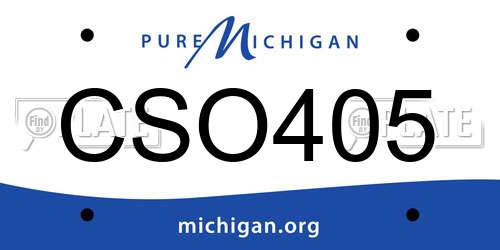 CSO405 Michigan License Plate