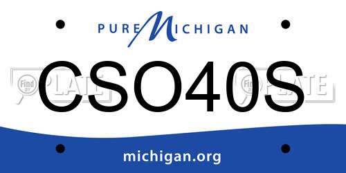 CSO40S Michigan License Plate