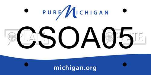 CSOA05 Michigan License Plate