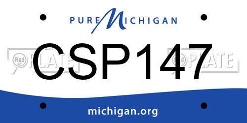 CSP147 Michigan License Plate