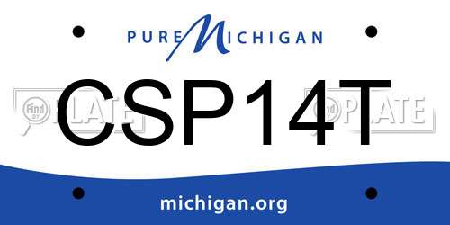 CSP14T Michigan License Plate