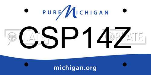 CSP14Z Michigan License Plate