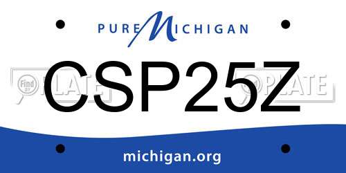 CSP25Z Michigan License Plate