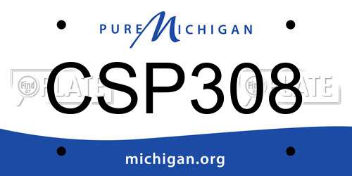 CSP308 Michigan License Plate