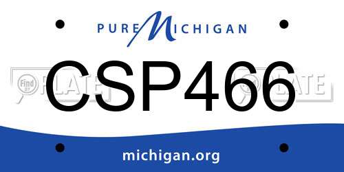 CSP466 Michigan License Plate