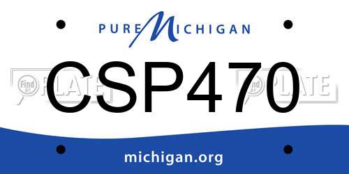 CSP470 Michigan License Plate